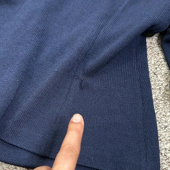 ST. Jone basic navy blue gold button knit jacket size 12